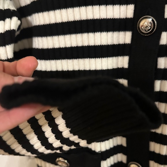 White House Black Market NWT BW Striped Women's Cardigan - Picture 7 of 13